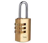 Yale Y150B/22/120/1 - Candado de combinación latón 33 mm código reajustable, sin llave antirrobo seguridad para taquilla, mochila, armario | candado antirrobo para taquilla puerta garaje