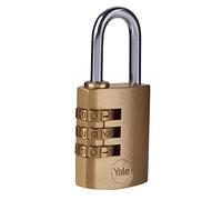 Yale Y150B/30/125/1 - Candado de combinación latón 30 mm código reajustable, sin llave antirrobo seguridad para taquilla, mochila, armario | candado antirrobo para taquilla puerta garaje
