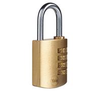 Yale Y150B/40/130/1 - Candado de combinación latón 50 mm código reajustable, sin llave antirrobo seguridad para taquilla, mochila, armario | candado antirrobo para taquilla puerta garaje