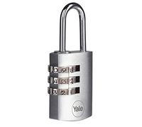 Yale Y151B/22/120/1 - Candado de combinación latón 33 mm código reajustable, sin llave antirrobo seguridad para taquilla, mochila, armario | candado antirrobo para taquilla puerta garaje