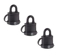 Yale Y222B/35/122/3 - Candado latón 40 mm pack de 3 3 llaves, para exterior antirrobo seguridad para taquilla, caja de herramientas, armario | candado antirrobo para taquilla puerta garaje