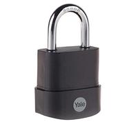 Yale Y227B/45/122/1 - Candado acero inoxidable 47 mm 3 llaves, para exterior, EN12320, doble bloqueo antirrobo seguridad para taquilla, caja de herramientas, armario