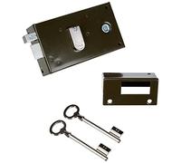 Yale YAH36G - Cerradura de Pared Horizontal con 2 Llaves, versión Izquierda para Puerta Interior, Color Caqui, Color Gris