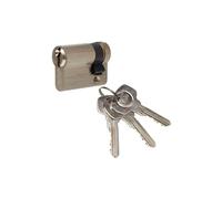 Yale YC500+ Cilindro Medio 30 mm, Níquel Satinado, 5 Llaves, Para Puertas de Garaje y Sótano, Modelo YC500+ 30X10 NI