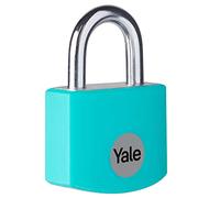 Yale YE3B/25/112/1/TE - Candado aluminio 25 mm turquesa 3 llaves antirrobo seguridad para taquilla, caja de herramientas, armario | candado antirrobo para taquilla puerta garaje