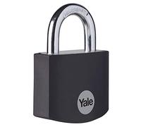 Yale YE3B/38/119/1/BK - Candado aluminio 35 mm negro 3 llaves, EN12320, doble bloqueo antirrobo seguridad para taquilla, caja de herramientas, armario