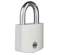 Yale YE3B/50/126/1/GR - Candado aluminio 43 mm gris 3 llaves, EN12320, doble bloqueo antirrobo seguridad para taquilla, caja de herramientas, armario | antirrobo taquilla garaje