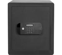 Yale YSEB/400/EB1, Casillero de seguridad independiente, color negro, con cerradura numérica, de acero, para instalación en suelo o pared, con 2 estantes