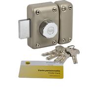 YALE - YV26BT-40 Verrou bouton et cylindre 6 goupilles diametre 23 mm - longueur 40 mm - 5 clés réversibles - beige