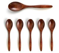 YALiya Juego de 6 Piezas cucharas Pequeñas de Madera, Cuchara Natural Pulida a Mano, 14,5 cm, para Chocolate Caliente, Miel, café, té, Cuchara de Madera para Miel, para el Hogar