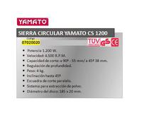 YAMATO Sierra Circular Yamato 1200 W. 185 mm.