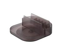 Yamazaki 1325 Tower Bandeja de Almacenamiento giratoria Delgada con Compartimentos, Negro, Poliestireno/Silicona, minimalistisch, 20 x 20 x 8,3 cm (L x A x A)
