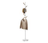 YAMAZAKI 2814 PLAIN Coat Hanger, white, Steel/Wood, 28 x 28 x 177 cm
