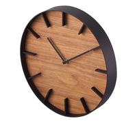 YAMAZAKI 4108 RIN Wall Clock, Black, Steel/Plywood, 26.5 x 4.2 x 26.5 cm