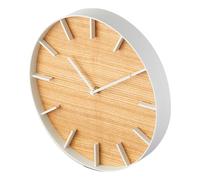 YAMAZAKI 4109 RIN Wall Clock, White, Steel/Plywood, 26.5 x 4.2 x 26.5 cm