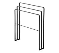 Yamazaki 4980 Tower Colgador De Toallas De Baño con 3 Barras, Negro, Acero, diseño Minimalista, 70 x 14 x 81 cm (L x An x Al)