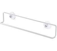 Yamazaki 6796 Tower Colgador de Toallas de Pared L con Ventosa, Blanco, Acero, Minimalista, 35.5 x 4 x 7 cm