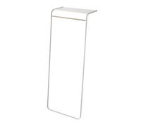 YAMAZAKI 7078 TOWER Perchero inclinado con estante, blanco, Acero/Madera, minimalistisch, 46 x 60 x 160 cm (L x A x A)