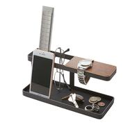 YAMAZAKI Barra de Escritorio-Organizador de Madera y Acero, Black, Talla única