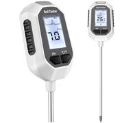 YAMRON - Medidor de humedad 4 en 1 para plantas, temperatura digital del piso, humedad del piso, medidor de pH, intensidad de la luz solar, visualización LCD, medidor de prueba de piso para