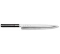 Yanagiba de 30 cm, acero al carbono 8A, empuñadura de madera Pakka negra, cuchillo para sushi