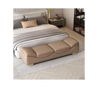 YANG11FAN Cómodo Banco Auxiliar for Cama de Dormitorio, Banco Ligero Lujo for sofá, for Zapatos Entrada, pequeño for Sala Estar, Largo Tipo Chaise Longue(Bruin,Medio)
