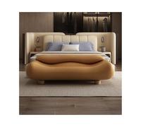YANG11FAN Cómodo Taburete de Cama Ondulado Alta Gama con Respaldo, Taburete muelles, Noche, sofá, Banco Largo(Orange)