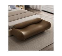 YANG11FAN Cómodo Taburete de Cama Ondulado Alta Gama con Respaldo, Taburete muelles, Noche, sofá, Banco Largo(Coffee)