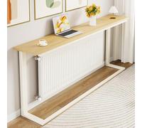 YANGLLYJ Estrecho Mueble radiador, Estante metálico balda radiador, Cubre radiadores, Mesa Auxiliar Minimalista para sofá, Pasillo, Sala de Estar y recibidor(Beige,140x80x20cm/55x31x8in)
