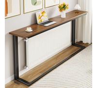 YANGLLYJ Estrecho Mueble radiador, Estante metálico balda radiador, Cubre radiadores, Mesa Auxiliar Minimalista para sofá, Pasillo, Sala de Estar y recibidor(Brown,100x80x20cm/39x31x8in)