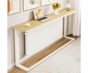 YANGLLYJ Estrecho Mueble radiador, Estante metálico balda radiador, Cubre radiadores, Mesa Auxiliar Minimalista para sofá, Pasillo, Sala de Estar y recibidor(Beige,100x80x20cm/39x31x8in)
