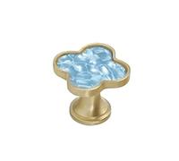Yangshe 10-30 pomos redondos para puerta de armario con forma de trébol de cuatro hojas y manijas verdes para muebles de cocina (azul cielo, 20 piezas)