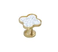 Yangshe 10-30 pomos redondos para puerta de armario con forma de trébol de cuatro hojas y manijas verdes para muebles de cocina (color blanco agrietado, 10 unidades)