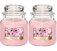 Yankee Candle Cherry Blossom Vela Aromática en Frasco Mediano, Rosa, 410g (Paquete de 2)