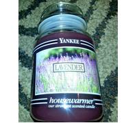 Yankee Candle Grande 651ml Bote Lavanda Flor Cristal Negro Banda Floral Lila Htf