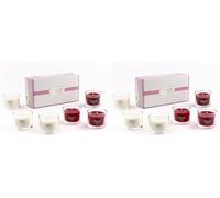 Yankee Candle Juego de velas perfumadas de cereza negra y relleno de algodón limpio, mezcla de cera de mezcla de soja, 6 unidades (Paquete de 2)