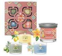 Yankee Candle Set de regalo de velas perfumadas | Vela pequeña Signature Tumbler y mini velas votivas rellenas | Colección Hello Italy | Regalos perfectos para mujeres | 4 unidades
