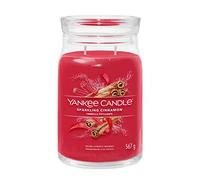 Yankee Candle, Signature, Vela perfumada, Vela en tarro grande de canela brillante con doble mecha, mezcla de cera de soja larga combustión