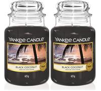 Yankee Candle Vela aromática | Black Coconut Place vela en tarro grande | Velas de larga duración: hasta 150 h | Regalos perfectos para mujeres (Paquete de 2)