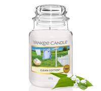 Yankee Candle vela perfumada| Clean Cotton vela en tarro grande | Velas de larga duración: hasta 150 h | Regalo ideal para mujer