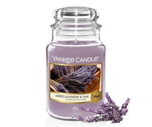Yankee Candle Vela aromática en tarro grande | Dried Lavender & Oak | Duración de combustión de hasta 150 horas | Regalos perfectos para mujeres