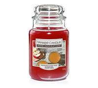 Yankee Candle - Vela en tarro grande, acogedor aroma otoñal y picante de sidra de manzana con canela, clavo de olor y dientes de naranja y limón