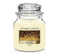 Yankee Candle Vela perfumada | Vela en tarro mediano All is Bright | Tiempo de combustión: hasta 75 horas