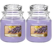 Yankee Candle Vela perfumada | Vela en tarro mediano de Lemon Lavender | Velas de larga duración: hasta 75 horas | Regalos para mujeres (Paquete de 2)
