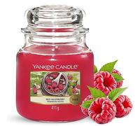 Yankee Candle Vela perfumada | Vela en tarro mediano Red Raspberry | Velas de larga duración: hasta 75 horas | Regalos para mujeres