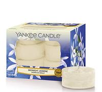 Yankee candle velas de té aromáticas, jazmín de media noche, 12 uni