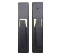 Yanmis Palanca de Puerta de Entrada con Llave, Manija de Puerta Negra de Aleación de Aluminio Resistente con Cerradura y Llave para Baño, Dormitorio, Entrada Interior y Exterior