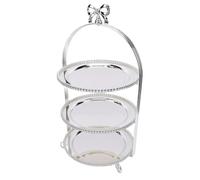 Yanmis Soporte de Pastel Europeo de 3 Niveles, Soporte de Exhibición de Postre de Metal, Bandeja de té Vintage de la Tarde para Fiesta de Boda, Reunión Familiar, Fácil de Limpiar