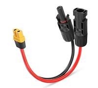 YAODHAOD Solar Panel Cable Conector,XT60 DC7909 DC8020 50A Conector para placa solar Compatible con ecoflow centrales eléctricas portátiles generadores solares (3mm², XT60 15CM)