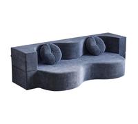 YAONJS Sofá Cama Seccional Plegable Y Compresible para Sala De Estar | Espacios Pequeños, Sofá Cama De Dos Plazas, Sofá Modular De Tela Tejida Sofá Comprimido En Caja(Azul,200*100cm)